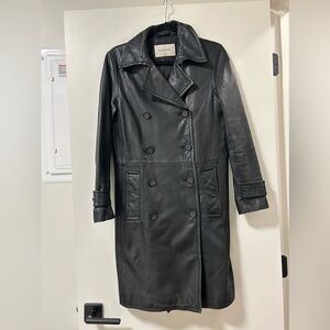 Babaton genuine leather trench size XS